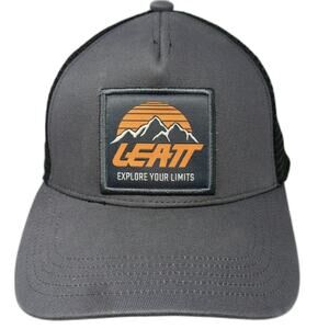 Leatt Trucker Hat Gray One Size Mesh Back Snapback Mountain Sunset Patch Hat